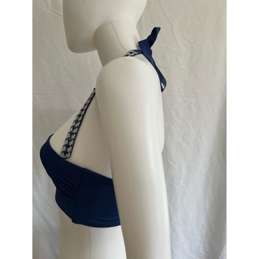 La Perla Women's Swimwear Bikini Navy Blue Only Bra Silk IT 40 - Picture 8 of 8